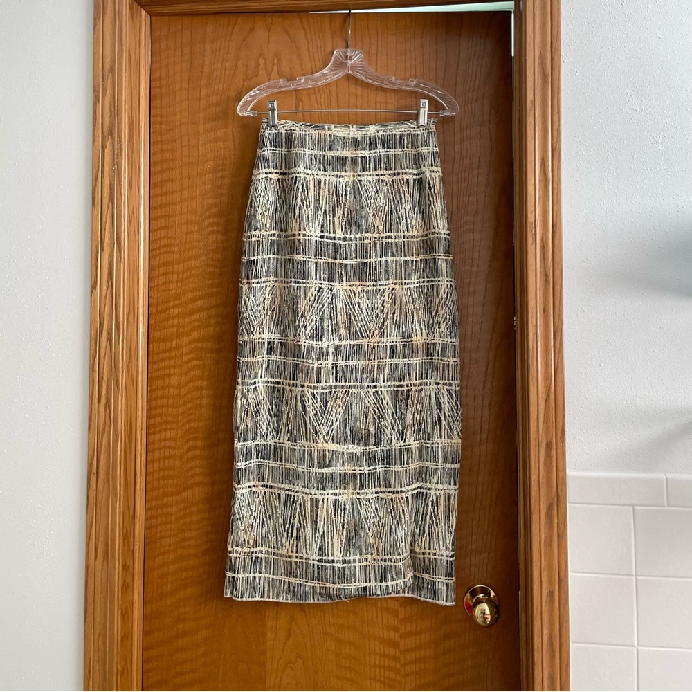 JFW cream/yellow patterned wrap skirt